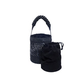 Almeria Black Large Bucket Bag