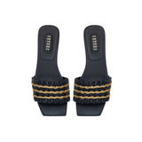 Aurnia Black Flat Sandal