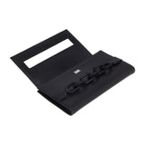 Catena Black Leather Envelope Gusset Clutch