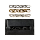 Catena Black Leather Envelope Gusset Clutch