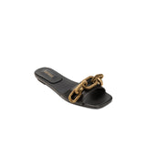 Catena Black Flat Sandal