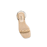 Catena Notte Natural Flat Ankle Cross Sandal