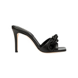 Catena Black Leather High-Heel Sandal