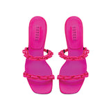 Catena Notte Fuchsia High-Heel Two Strap Sandal