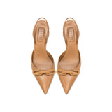 Catena Latte Mid-Heel Slingback Pump