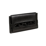 Catena Black Leather Envelope Gusset Clutch