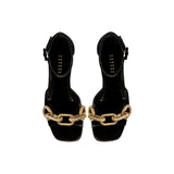 Catena Black & Antique Gold Platform Ankle Sandal