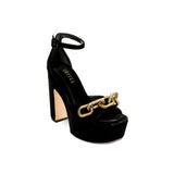 Catena Black & Antique Gold Platform Ankle Sandal