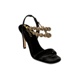 Lyra Black Velvet High-Heel Sandal