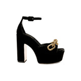 Catena Black & Antique Gold Platform Ankle Sandal