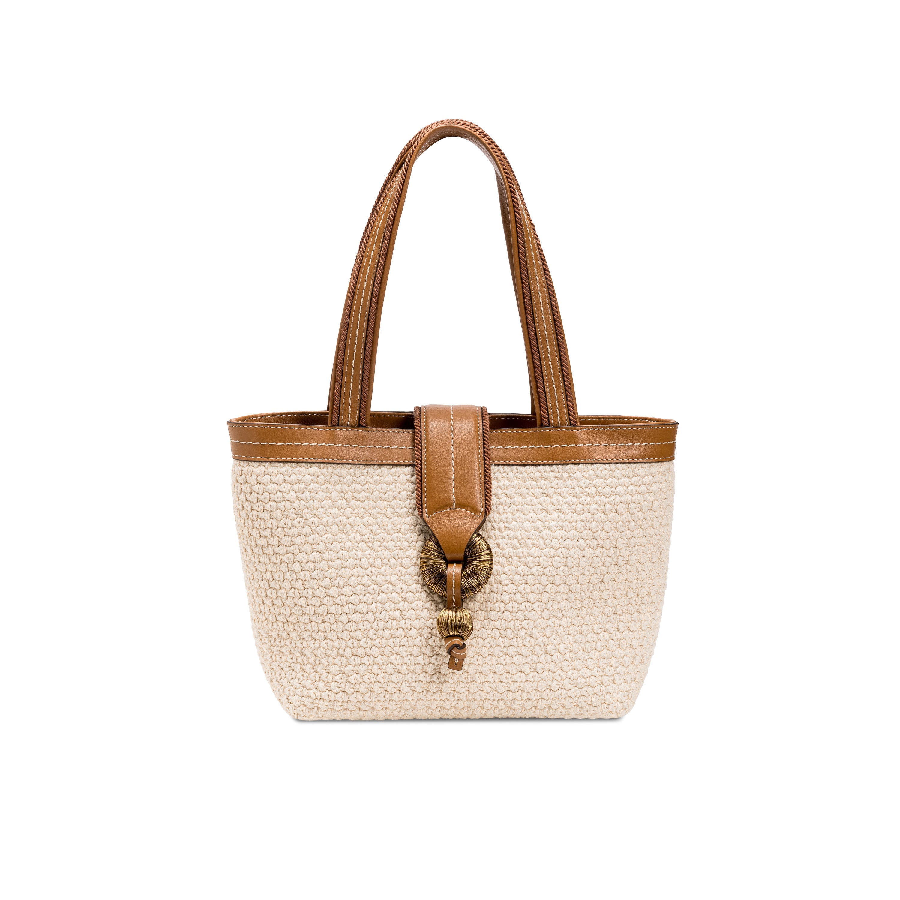 Boho Chic Small Off White Tote Bag featuring expandable sides and elegant off-white design for a stylish carryall.