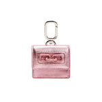 Catena Notte Metallic Pink AirPods Case with silver clasp, perfect for stylish audio accessory storage.