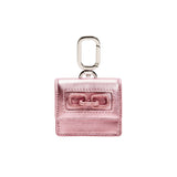 Catena Notte Metallic Pink AirPods Case with silver clasp, perfect for stylish audio accessory storage.