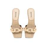 Catena Natural Mid-Heel Sandal