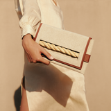 Thory Natural & Camello Envelope Clutch