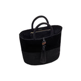 Melita Black & Black Large Tote Bag