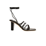 Ophilia Black High-Heel Lace-Up Sandal