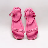 Kibele Bubble Pink Flat Ankle Cross Sandal