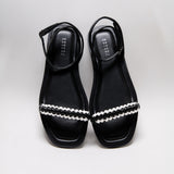 Kibele Black Flat Ankle Cross Sandal