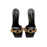 Catena Black & Gold High-Heel Sandal