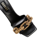 Catena Black & Gold High-Heel Sandal