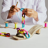 Catena Natural & Rainbow Mid-Heel Sandal