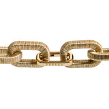 Close-up of Catena Necklace featuring a gold chain and clasp by Serena Uziyel.