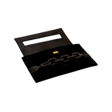 Catena Black Velvet Envelope Gusset Clutch