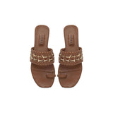 Almeria Camello Flat Toe Sandal