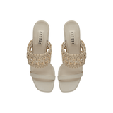 Almeria Nude Block-Heel Strap Sandal