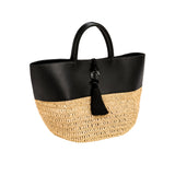 Melita Black & Natural Large Tote Bag