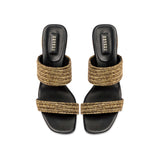 Bellina Black Two Strap Sandal