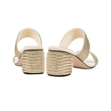 Bellina Ivory Mid-Heel Two Straps Sandal