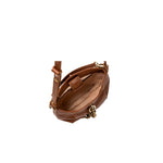 Catena Camello Small Shoulder Pouch, interior view showcasing supple leather and detachable straps for versatile styling.