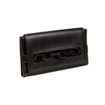 Catena Black Envelope Clutch in leather with matte chain design, perfect for stylish occasions.