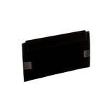Catena Black Envelope Clutch in velvet with metallic black and antique gold accents, perfect for elegant occasions.