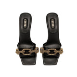 Catena Black Mid-Heel Sandal