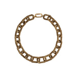 Catena Necklace in antique gold featuring a unique link design, perfect for adding elegance to any outfit.