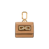 Catena Notte Cappucino AirPods case in chic caramel color with gold hardware and decorative chain detail.