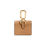 Catena Notte Cappucino AirPods case in tan leather with gold clasp, stylish and functional accessory for your earbuds.