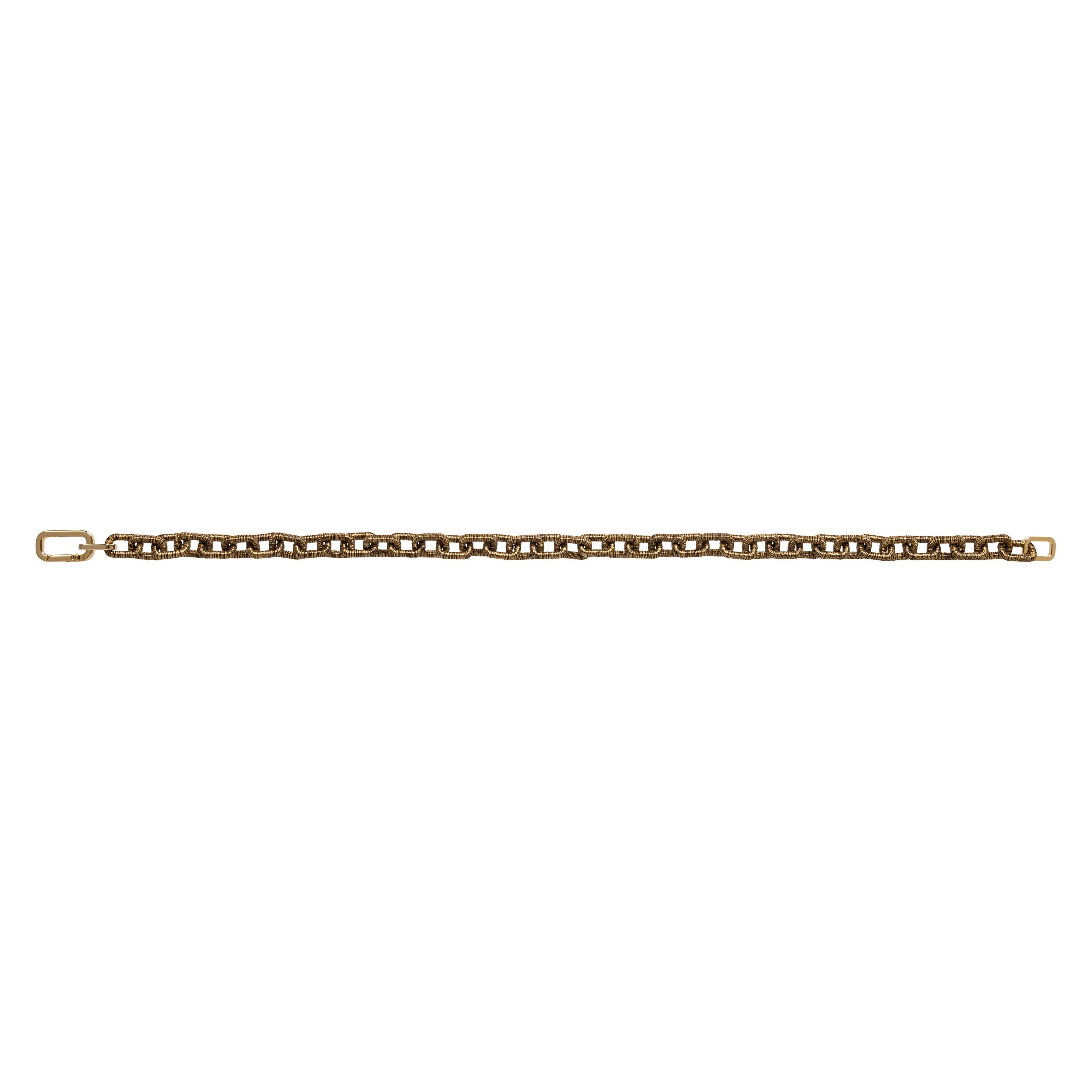 Catena Notte Necklace in Antique Gold, featuring meticulously wrapped chain links symbolizing unity and elegance.