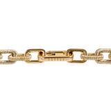 Catena Notte gold and silver chain link necklace by Serena Uziyel, showcasing hand-wrapped metallic threads.
