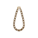 Catena Rectangular Necklace in Antique Gold, showcasing a bold and elegant design for unique jewelry styling.