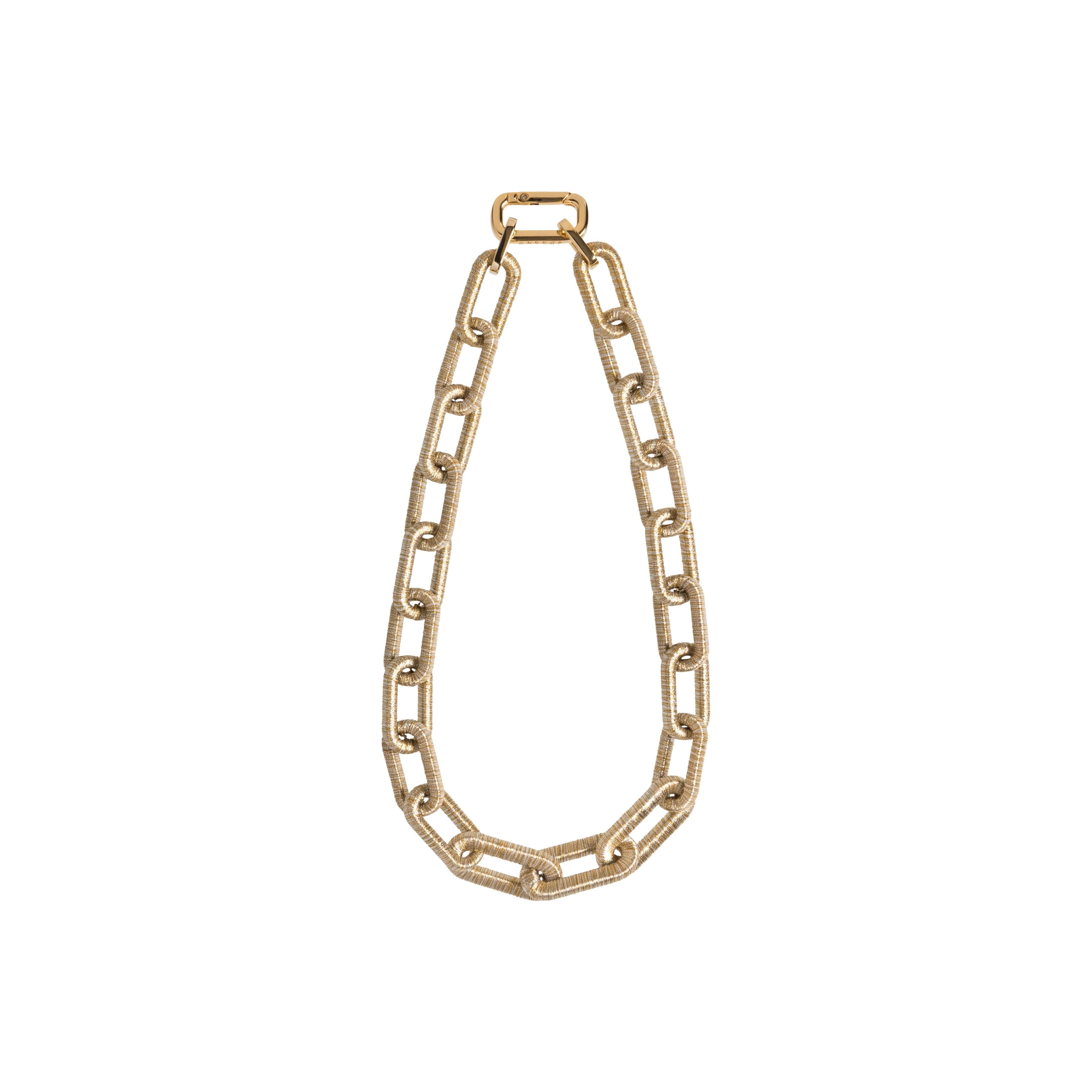Stylish Catena Rectangular Necklace featuring a bold gold chain design, perfect for adding elegance to any outfit.