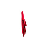 Elegant Catena Scarlet Envelope Clutch side view, handcrafted in Italian velvet with matte threaded chain embroidery.