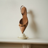 Catena Latte Mid-Heel Slingback Pump