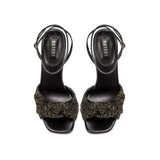 Rhea Black Ankle Cross Sandal