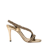 Ronda Gold High-Heel Asymmetric Sandal
