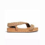 Ronda Latte & Natural Flatform Asymmetric Flat Sandal