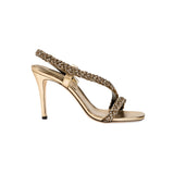 Ronda Gold High-Heel Asymmetric Sandal